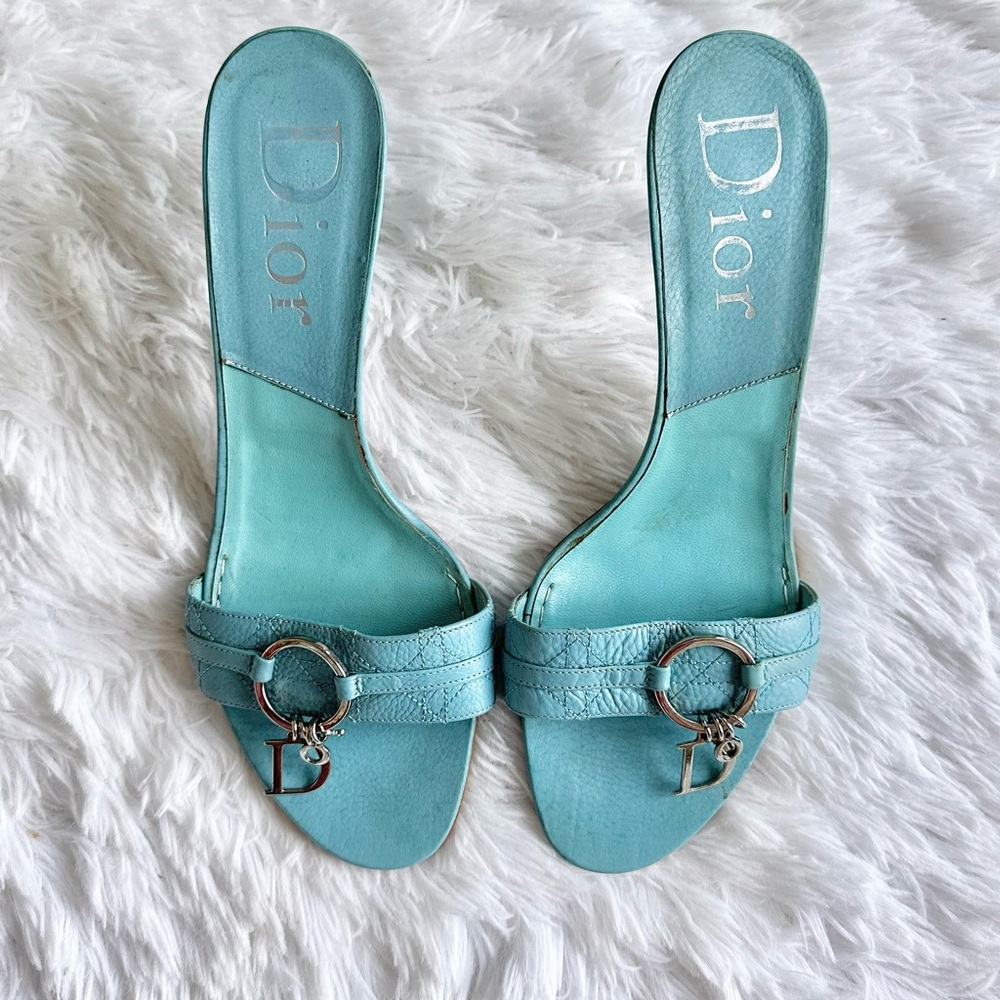 Vintage Dior John Galliano blue kitten heels